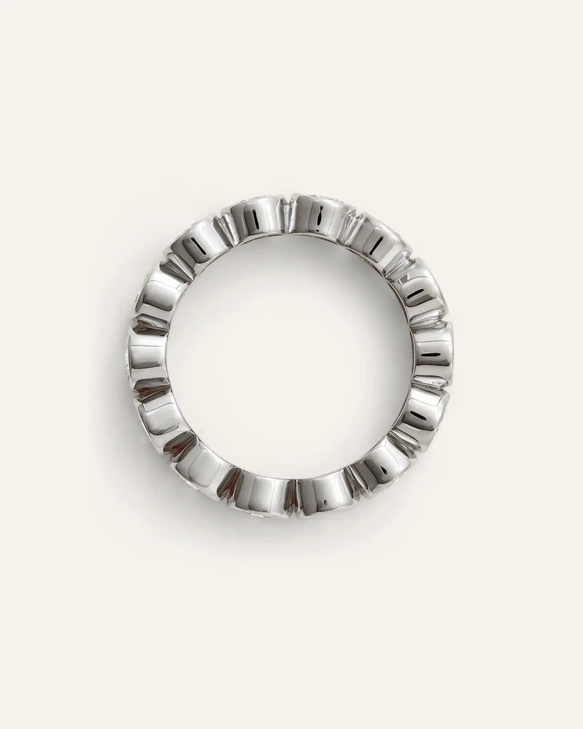 14K Gold Lab Grown Diamond Round Bezel Eternity Band - 3ctw - US 8122