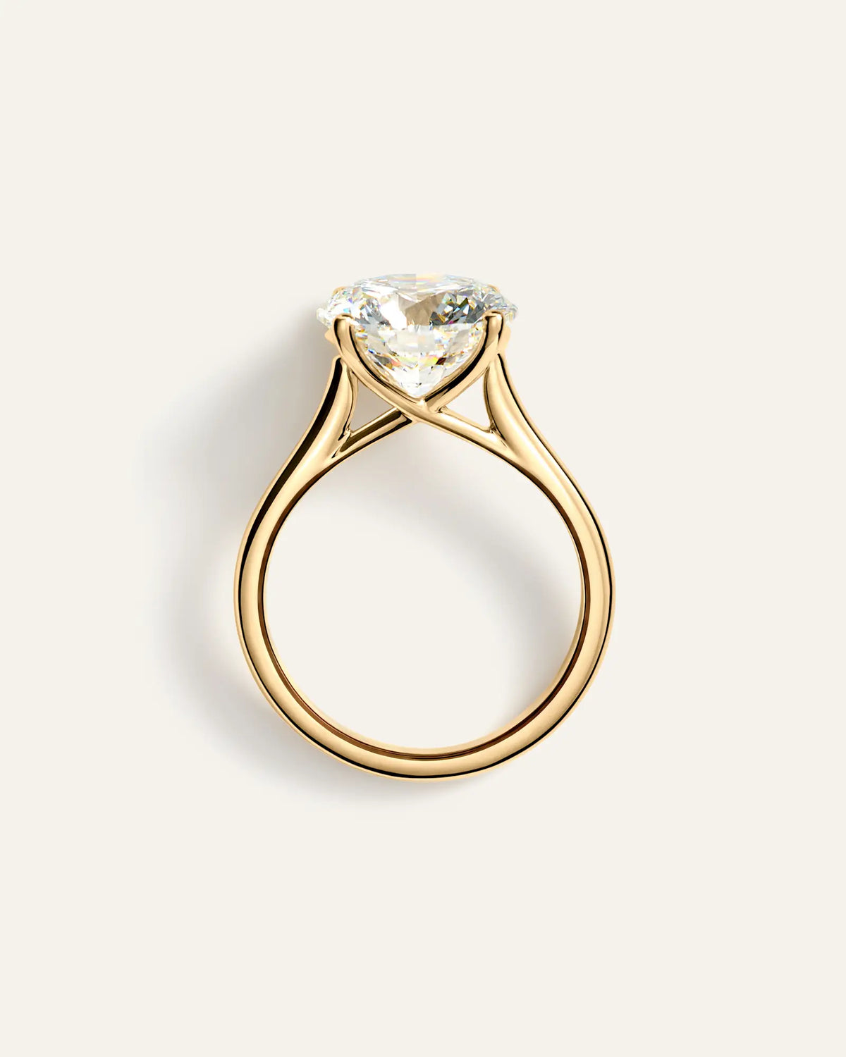 Lab Grown Diamond Round Trellis Cathedral Engagement Ring - 5ct - US 9810