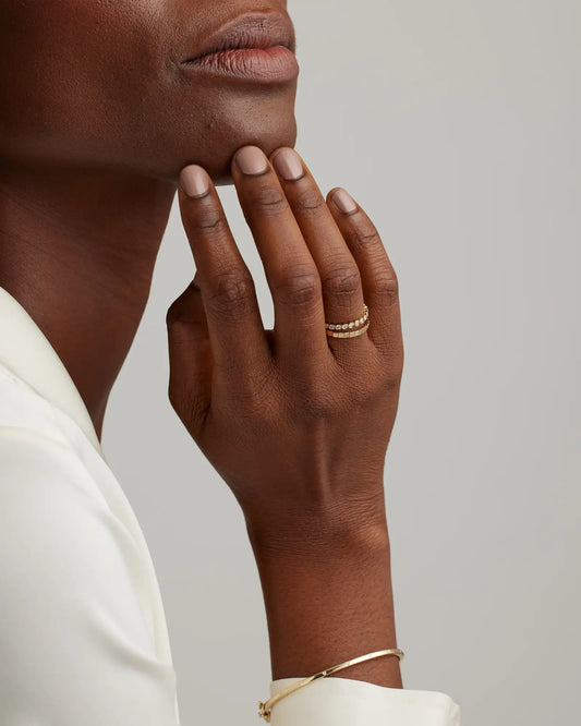 14K Gold Diamond Bezel Eternity Band - US 8933