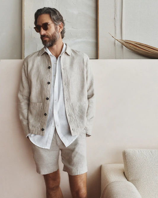 100% European Linen Trouser Shorts - 7" - US 0620