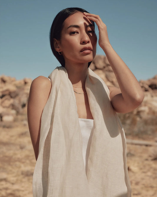 Lightweight Linen Silk Cashmere Scarf - US 6117