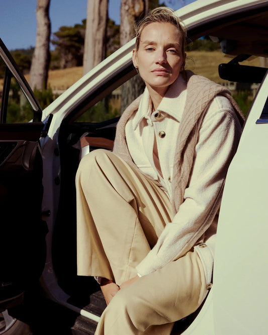 100% Merino Wool Long Shirt Jacket - US 5002
