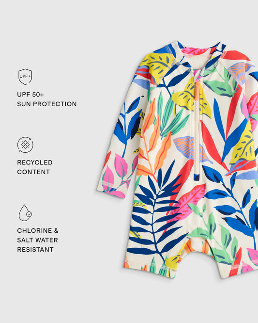 Long Sleeve Zip-Up Rash Guard One-Piece - US 1003