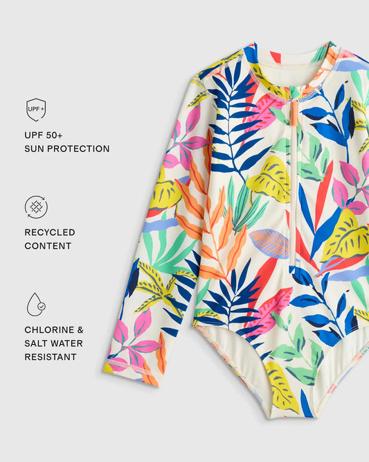 Long Sleeve Zip-Up Swimsuit - US 1244