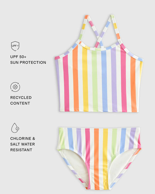 Tankini and Long Sleeve Raglan Rash Guard Set - US 2153
