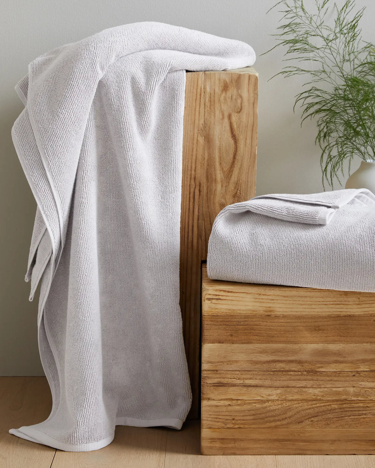 Turkish Ribbed Quick Dry Bath Sheet (Set of 2) - US 8160