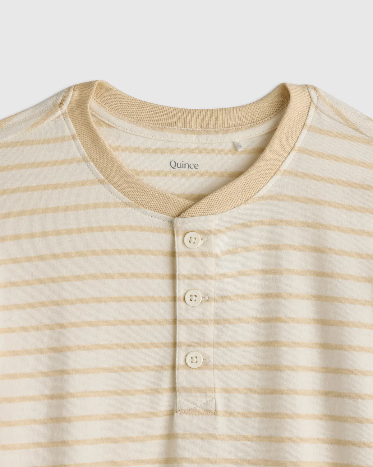 100% Organic Cotton Long Sleeve Henley Tee - US 7648
