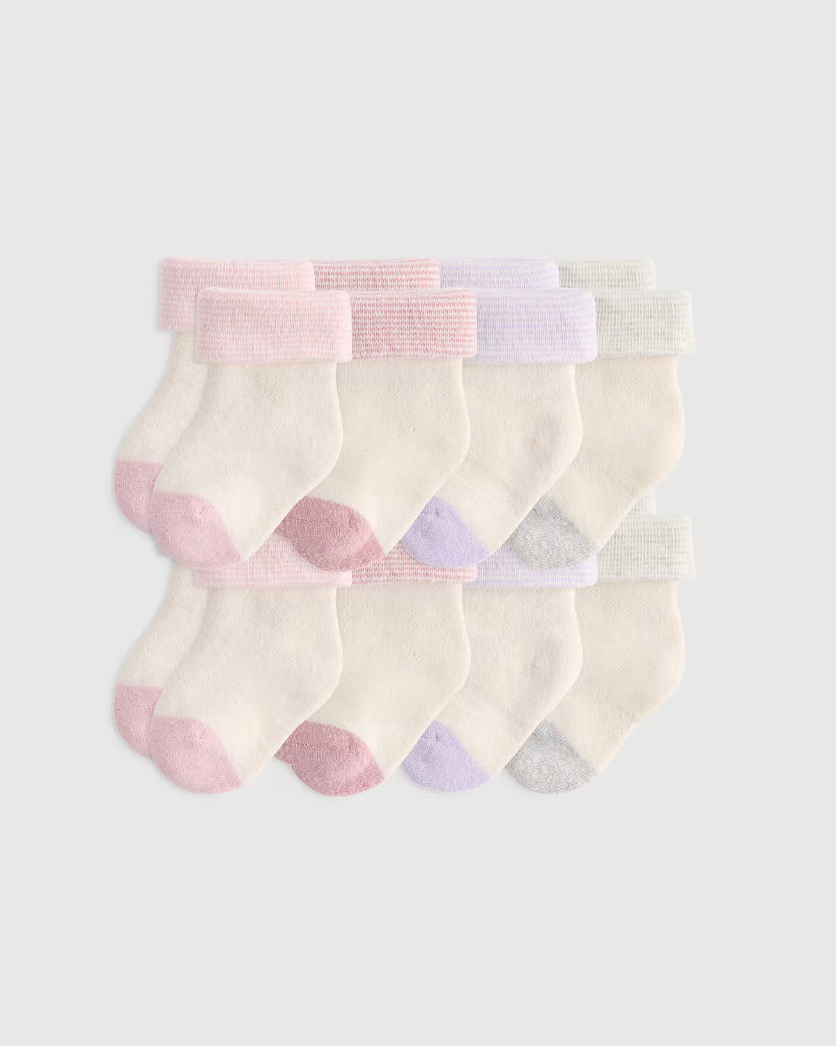 Organic Cotton Fold Over Socks 8-Pack - US 4643