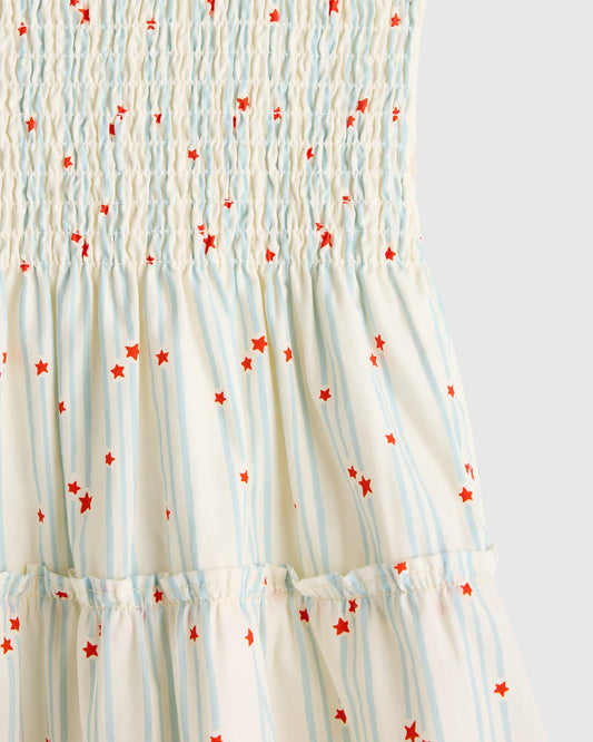100% Organic Cotton Poplin Smocked Dress - US 9784