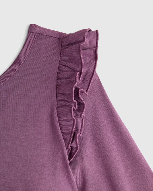Bamboo Long Sleeve Flutter Twirl Dress - US 1081