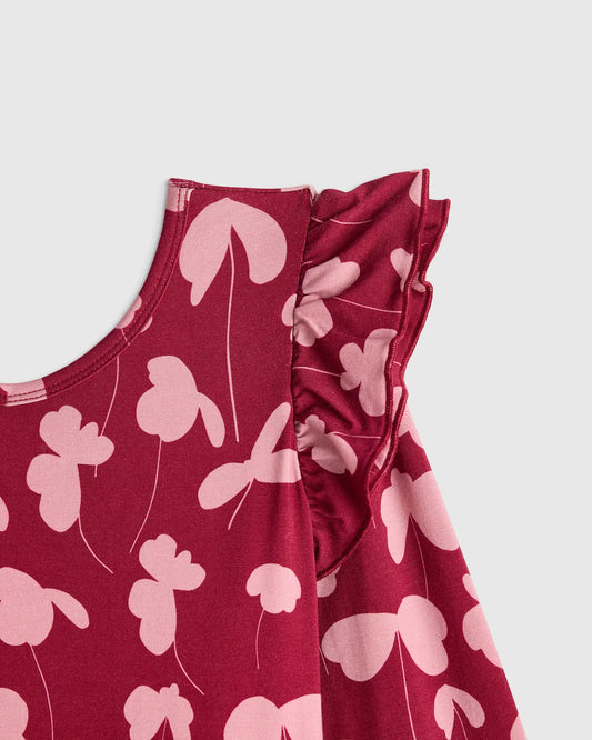 Bamboo Long Sleeve Flutter Twirl Dress - US 3280