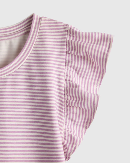 Ruffle Sleeve Organic Cotton Top - US 9605