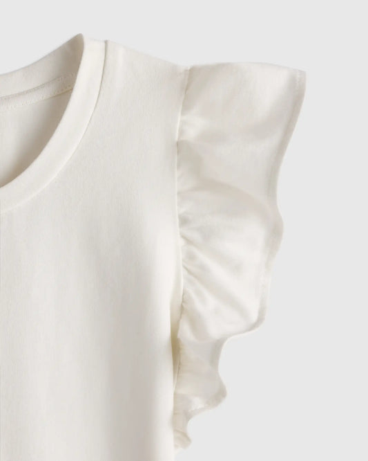 Ruffle Sleeve Organic Cotton Top - US 9116