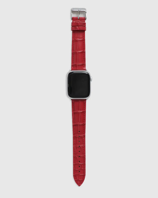 Croc-Embossed Leather Apple Watch Band - US 4426