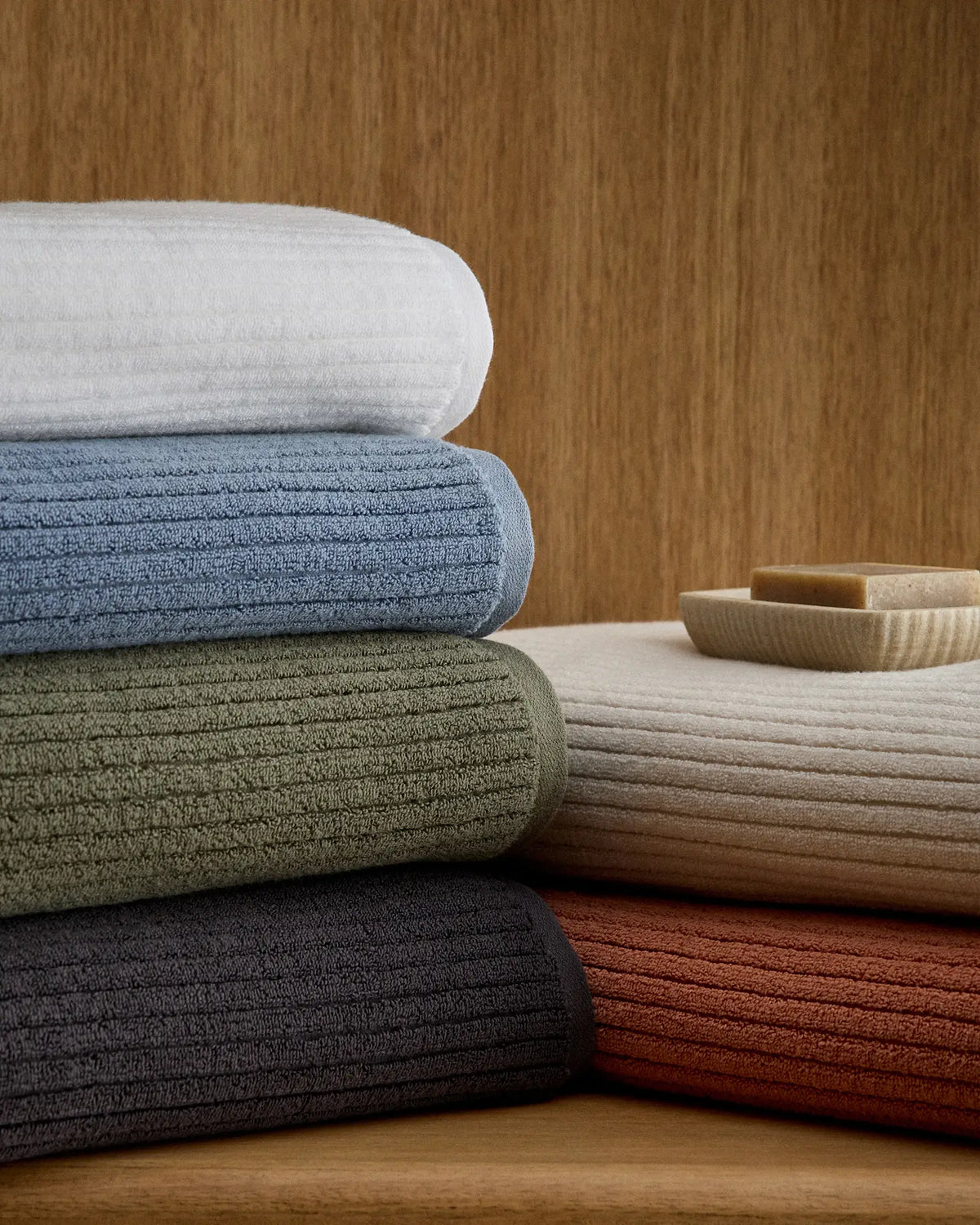 Ribbed Organic Turkish Cotton Bath Sheet Bundle (4 pieces) - US 8551