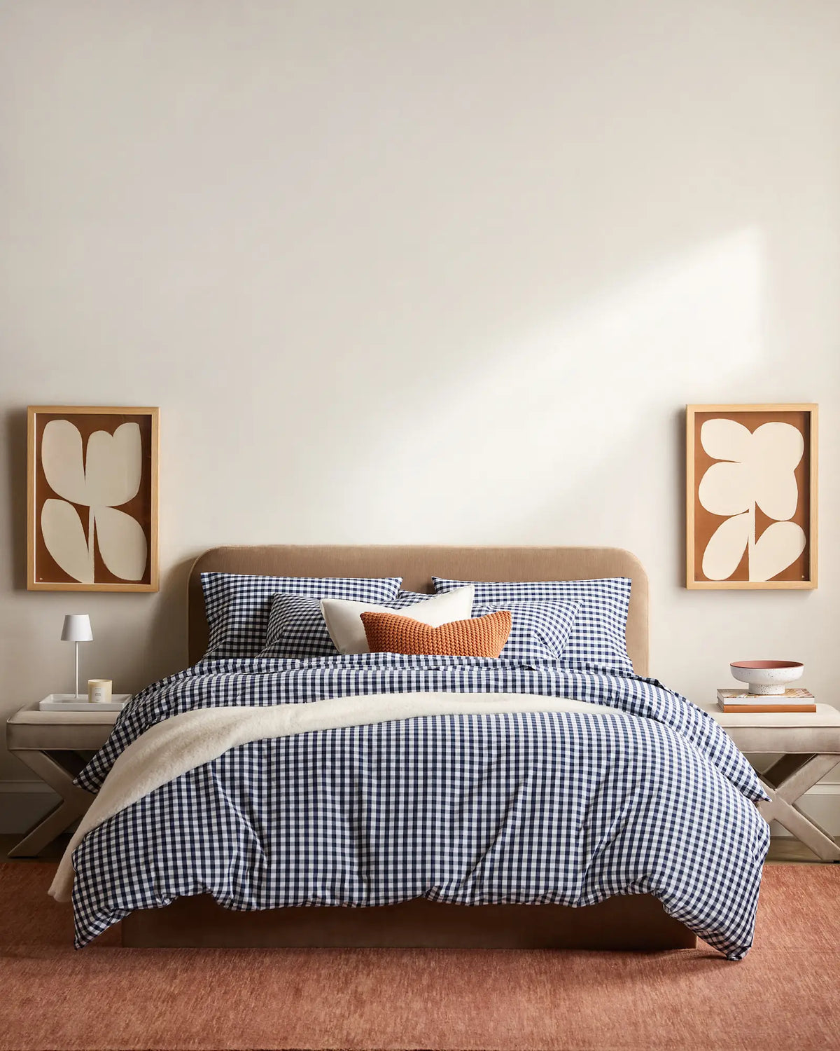 Organic Crisp Percale Gingham Sham Set - US 7264