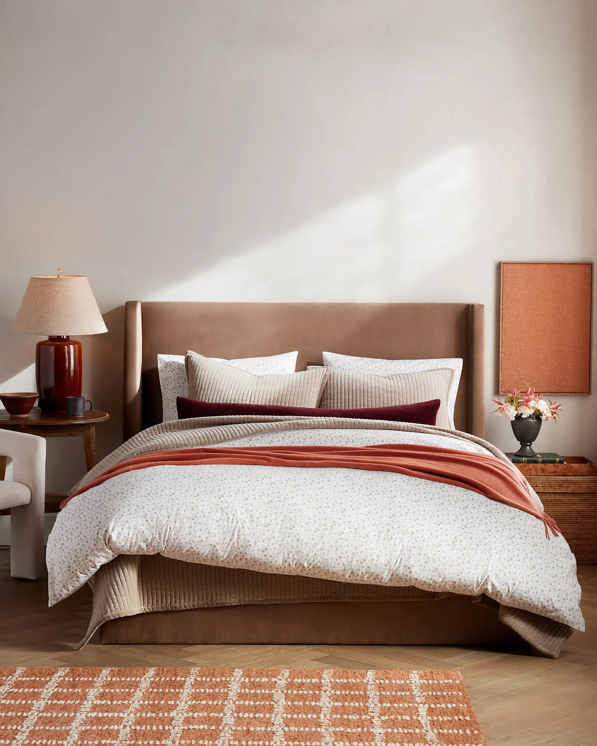Organic Crisp Percale Floral Sham Set - US 8576