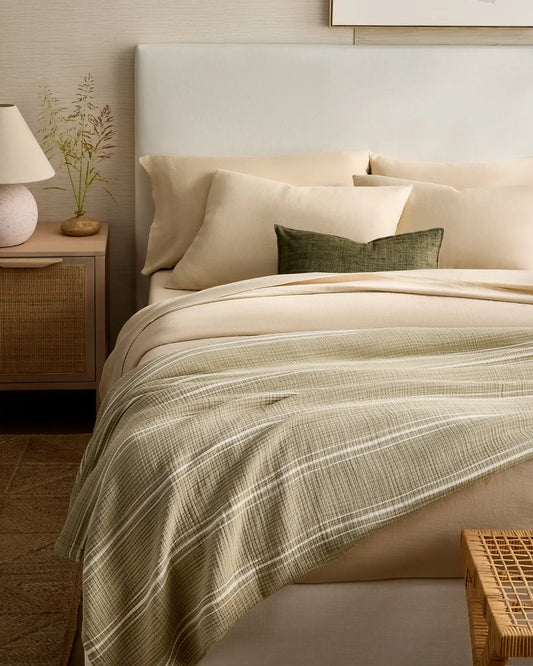 Organic Cotton Gauze Stripe Blanket - US 3686
