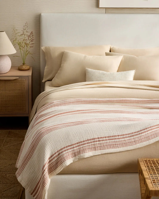 Organic Cotton Gauze Stripe Blanket - US 9124