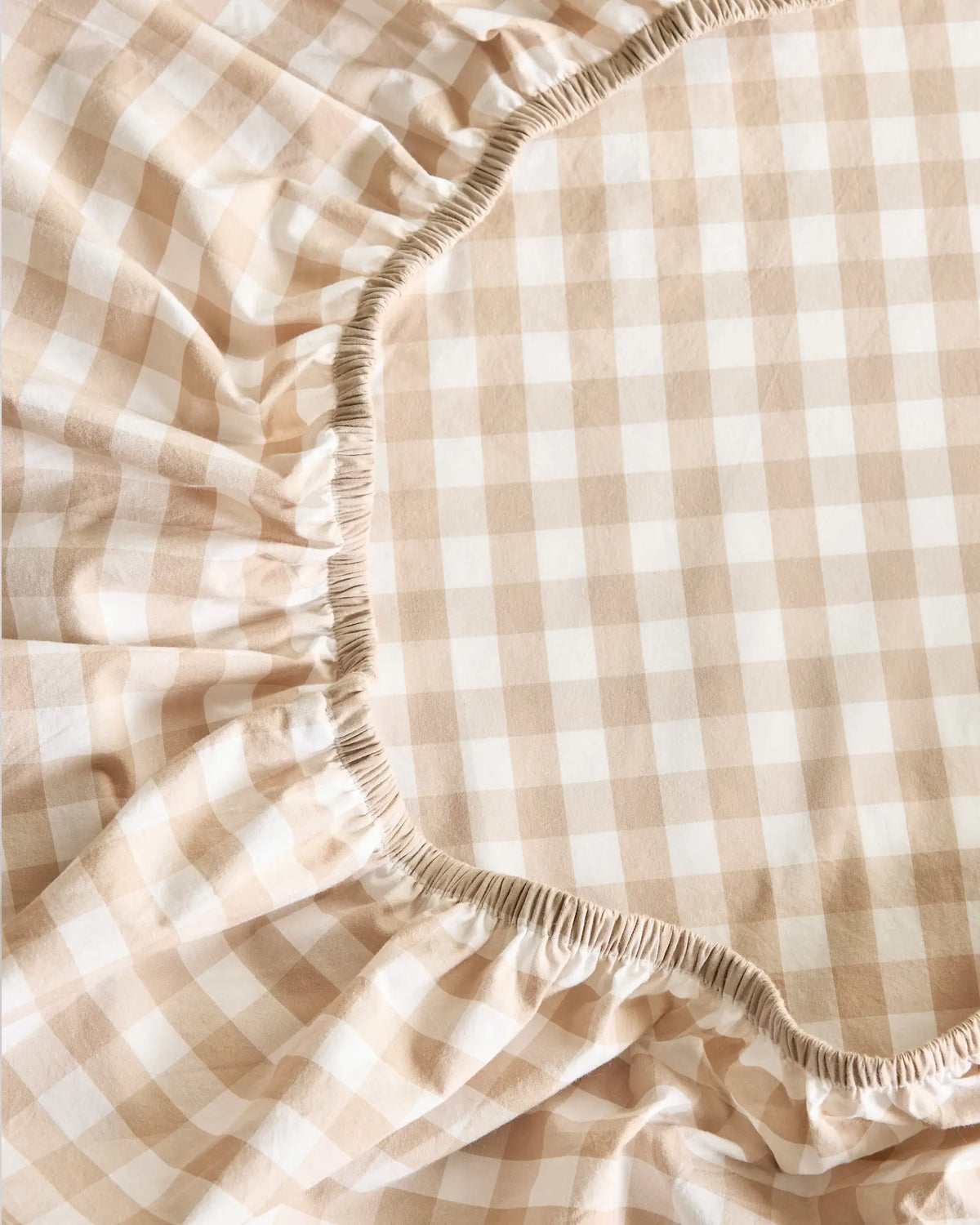 Organic Crisp Percale Gingham Fitted Sheet Set - US 3836