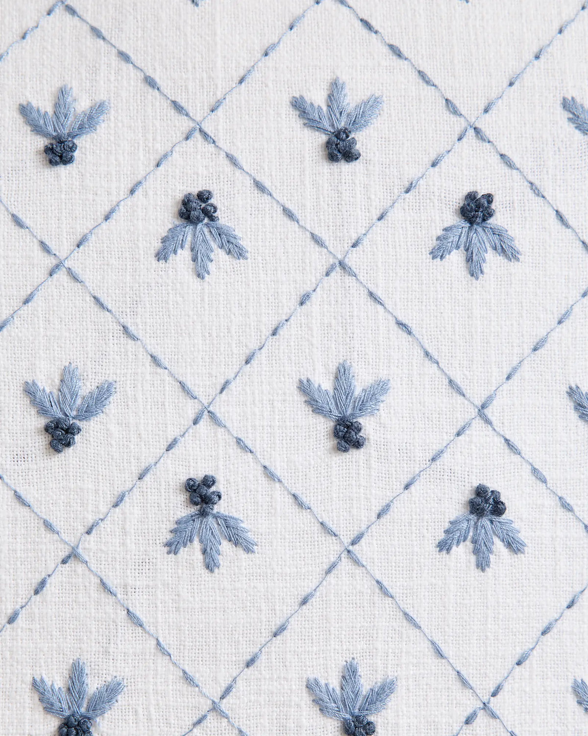 Embroidered Floral Cotton Pillow Cover - US 5650