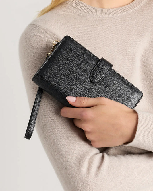 Italian Leather Phone Bi-Fold Wristlet - US 0423