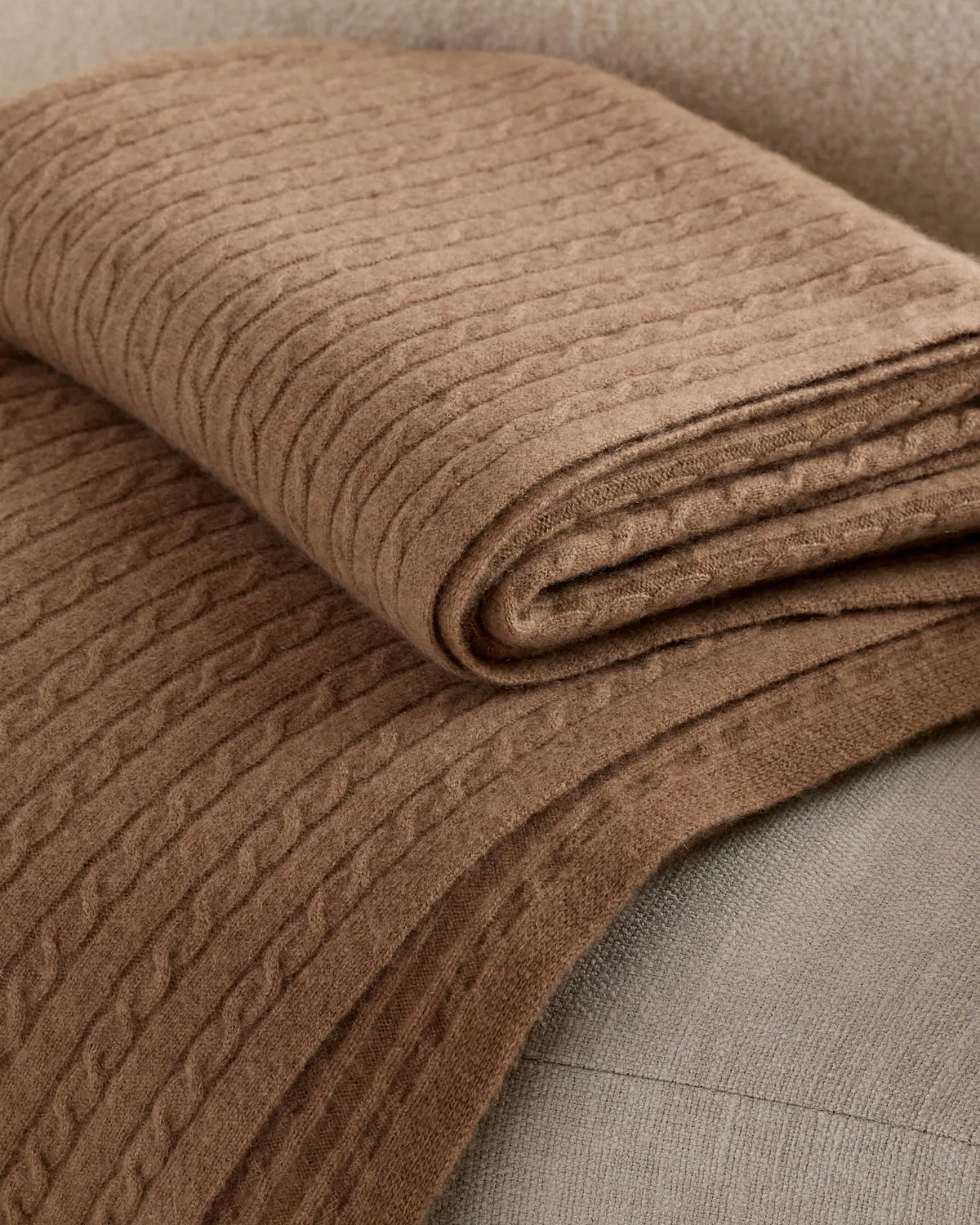 Cable Knit Cashmere Throw - US 4136