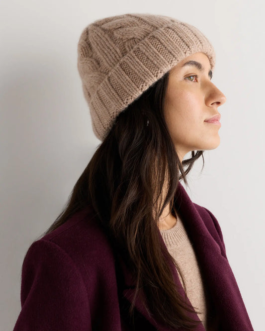 Mongolian Cashmere Cable Knit Beanie - US 4776