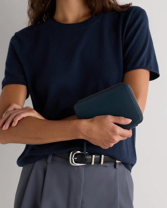 Nappa Leather RFID Zip Travel Wallet - US 6820