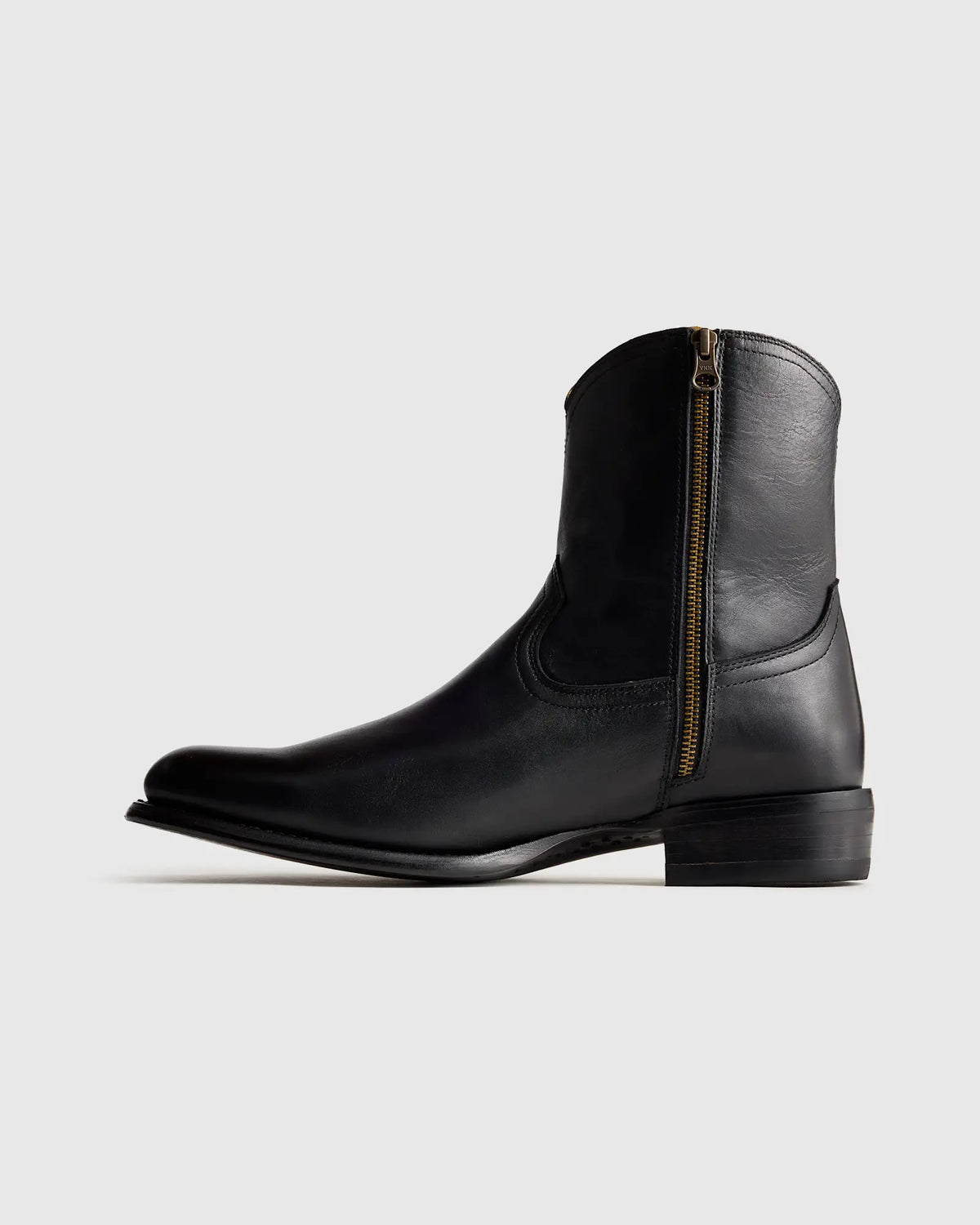Crafted Leather Western Zip Boot - US 6437