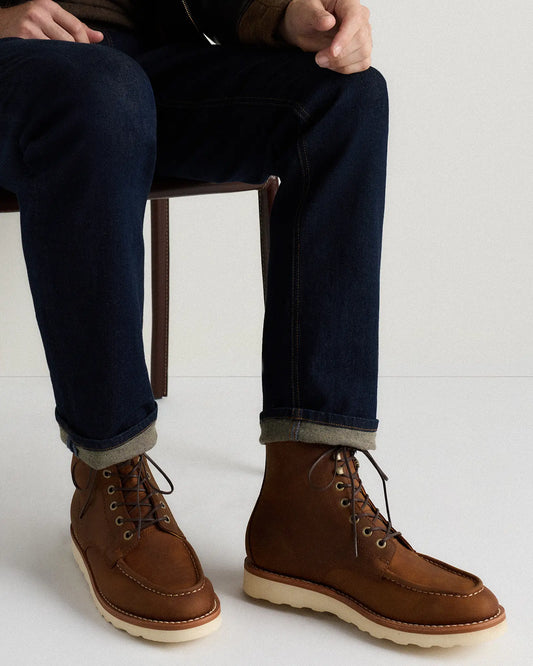 Crafted Leather Moc Toe Boot - US 1845