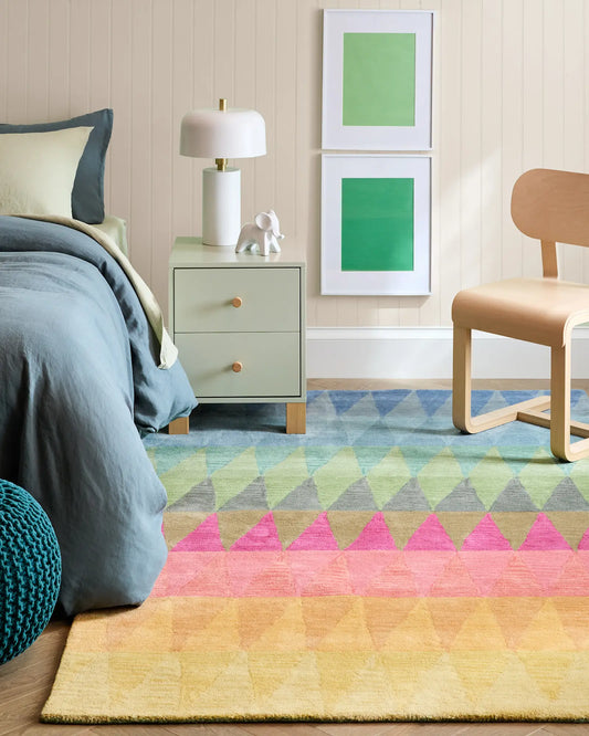 Rainbow Geo Hand-Tufted Rug - US 7515