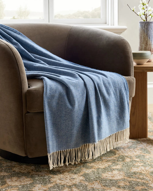 Lightweight Italian Cotton Herringbone Throw - US 2618