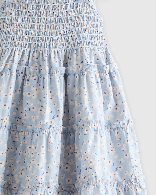 100% Organic Cotton Poplin Smocked Dress - US 3810