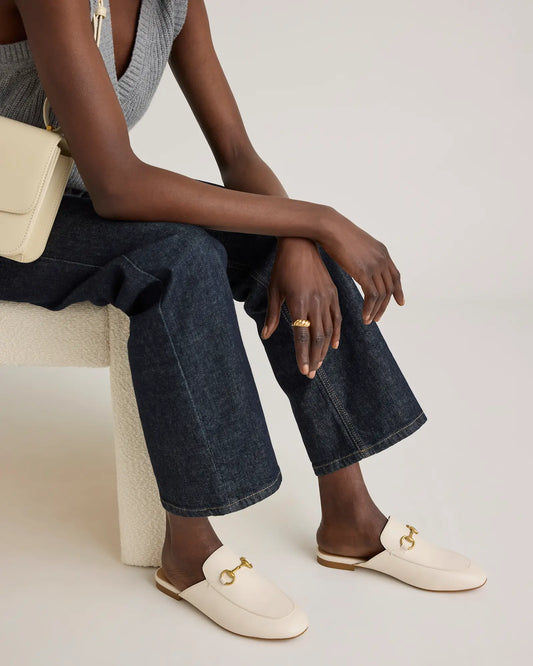 Italian Leather Horsebit Loafer Mule - US 7747