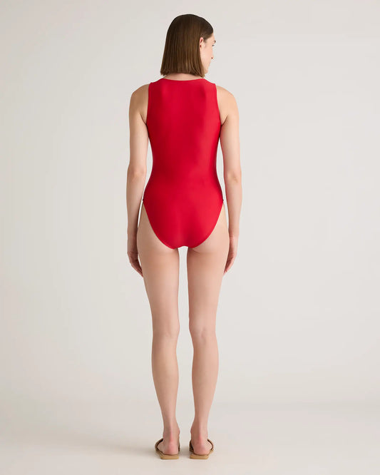 Italian Zip-Front One-Piece Swimsuit - US 9926