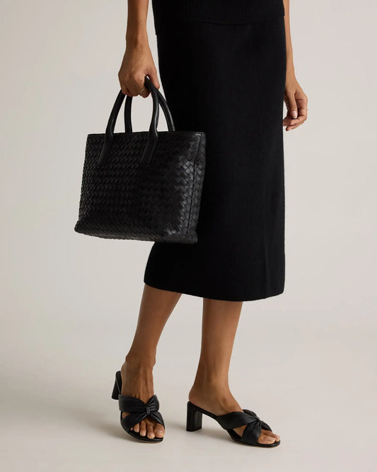 Italian Leather Twist Mid Heel Mule - US 2618