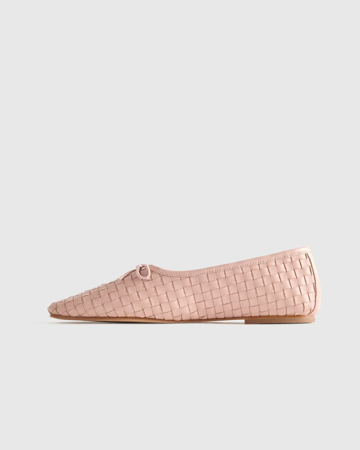 Italian Leather Handwoven Square Toe Ballet Flat - US 7263