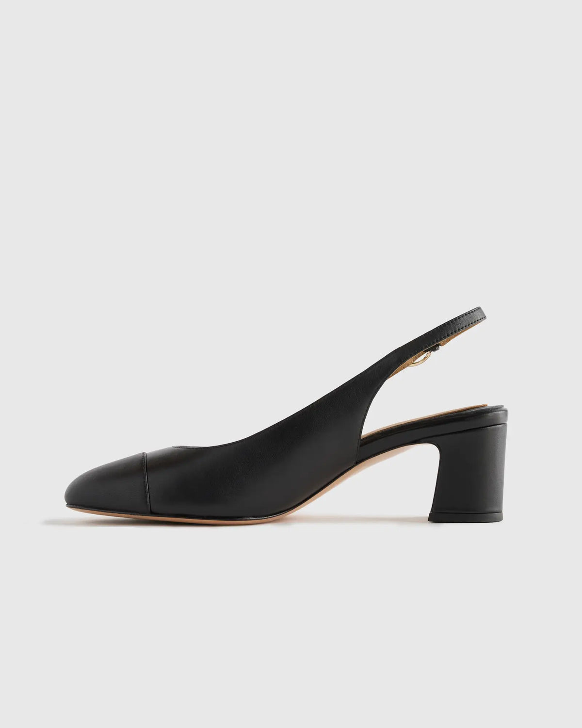 Italian Leather 65mm Cap Toe Slingback - US 0304