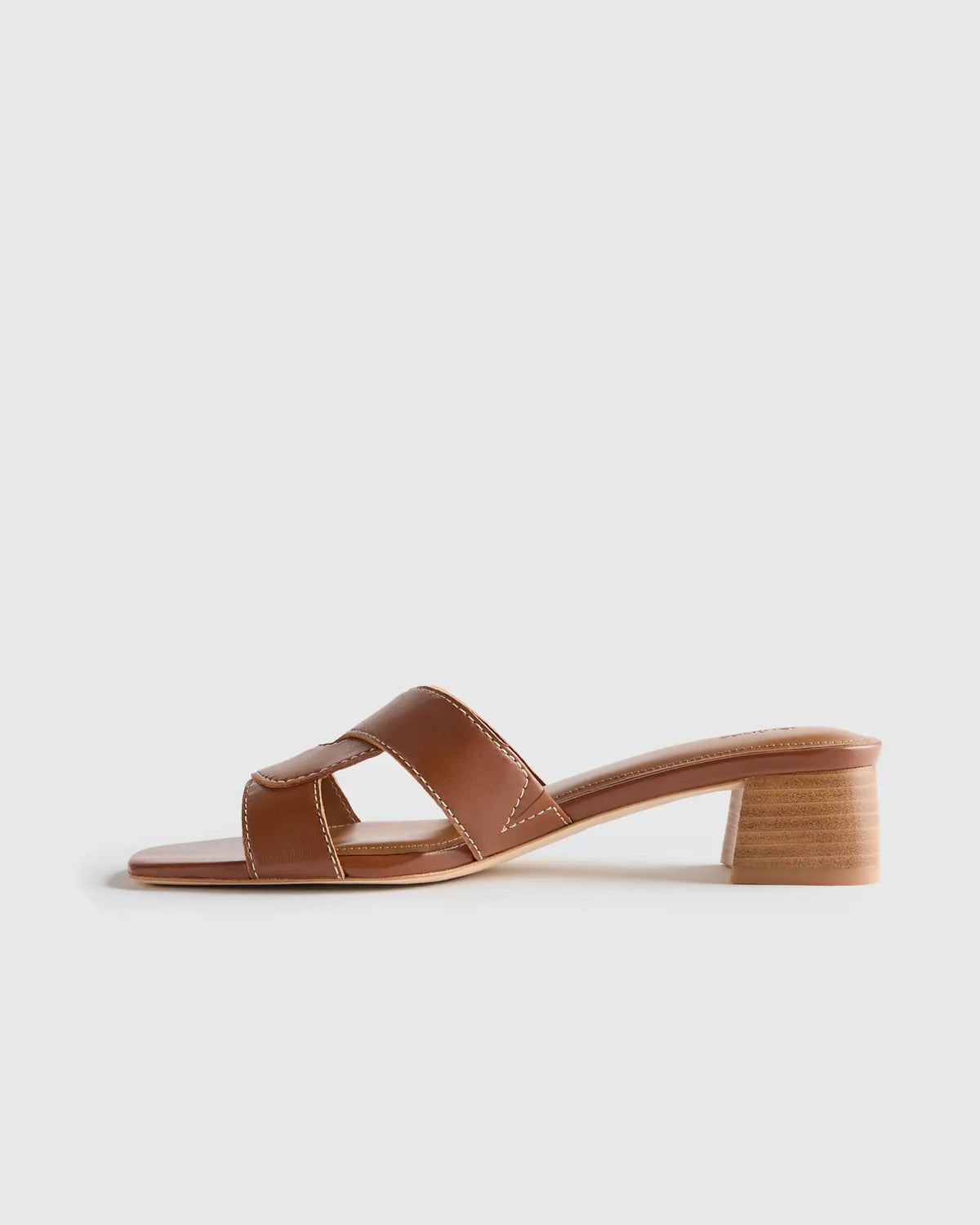 Italian Leather 35mm Wood Block Heel Mule - US 5094