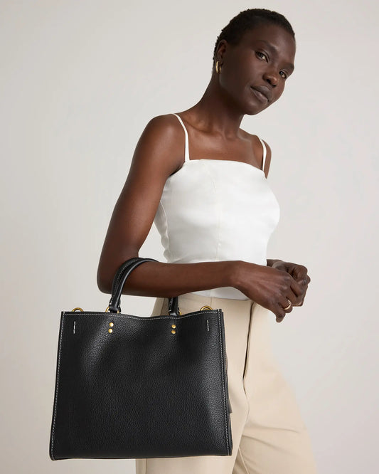 Italian Leather Medium Convertible Satchel - US 7287