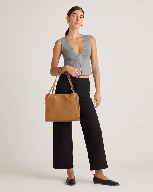 Italian Leather Medium Convertible Satchel - US 3865
