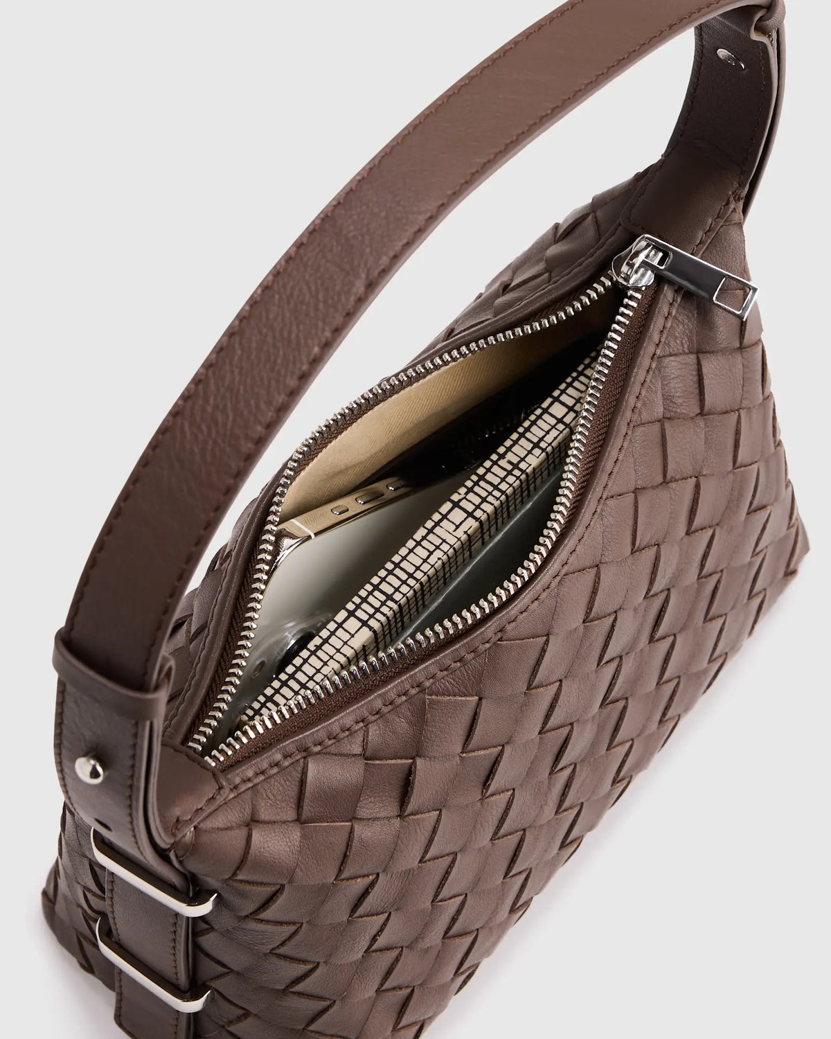 Italian Leather Handwoven Mini Bag - US 3639
