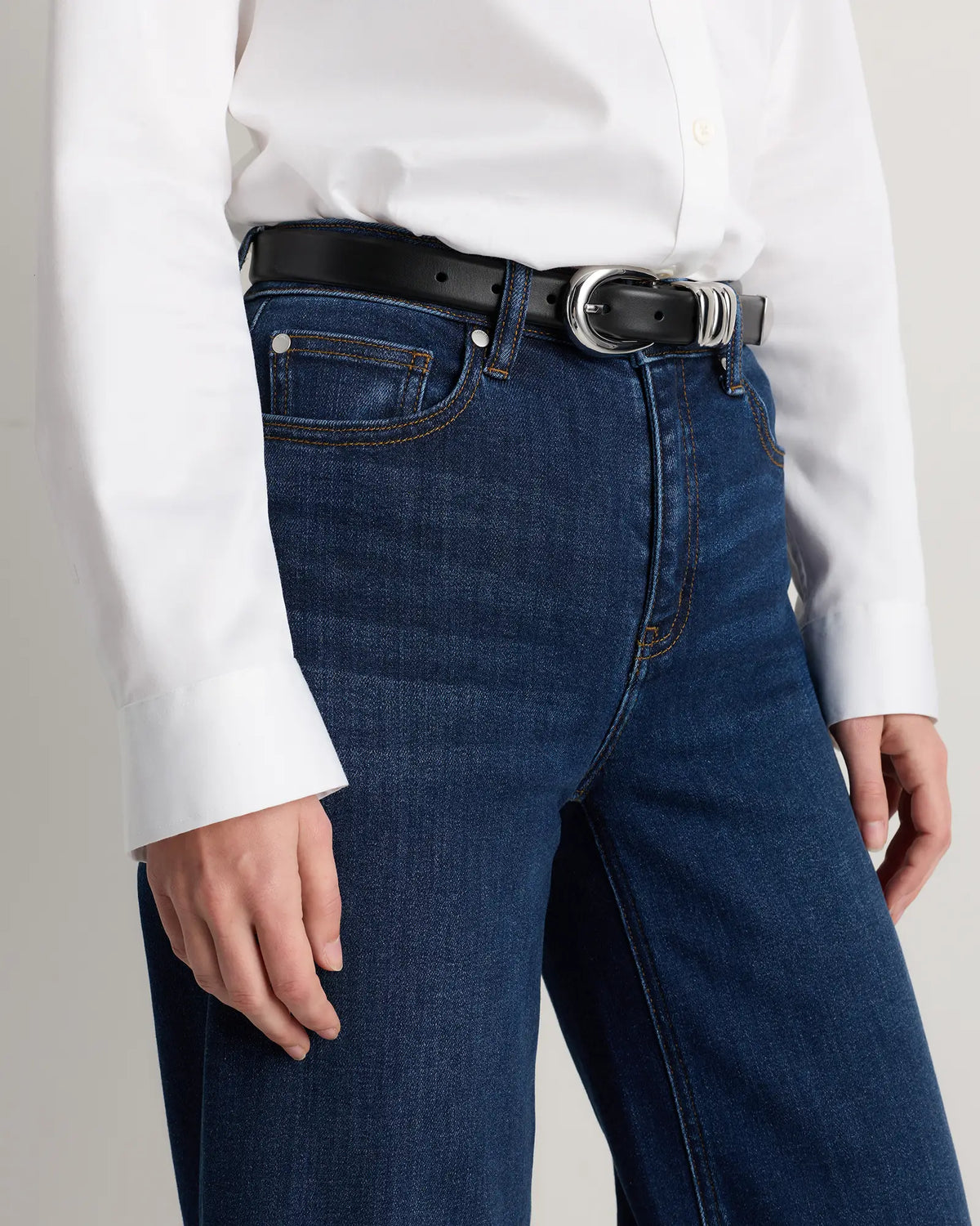 Elissa Triple Keeper European Leather Belt - US 7456