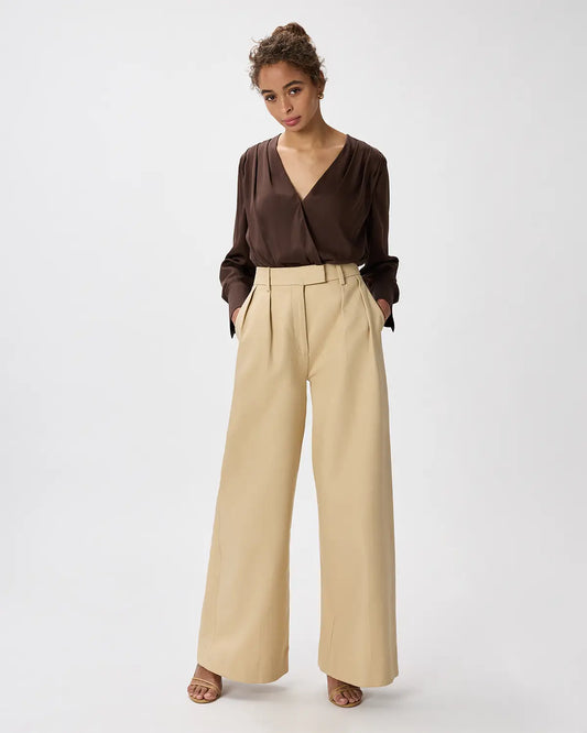 Washable Stretch Silk Surplice Bodysuit - US 2914
