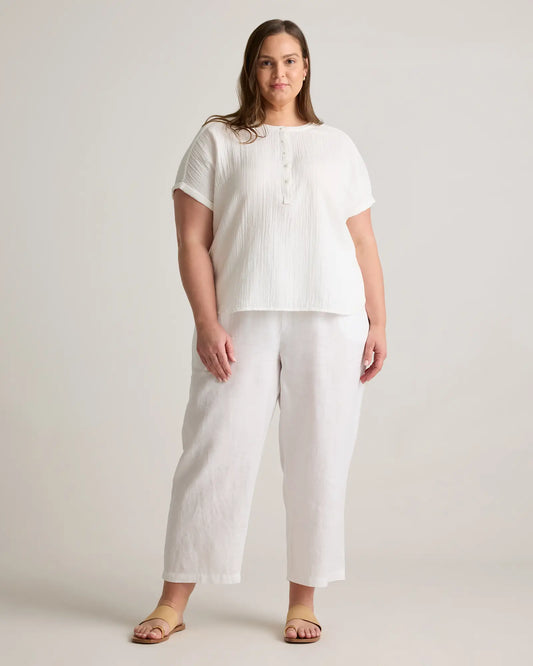 100% Organic Cotton Gauze Roll Sleeve Shirt - US 2339