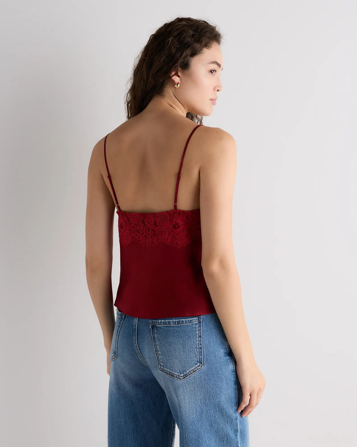100% Washable Silk Lace Cutout Cami - US 4890