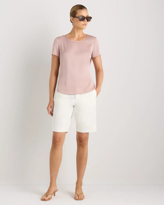 Washable Stretch Silk Tee - US 5790
