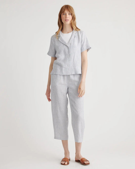 100% European Linen Short Sleeve Shirt - US 7591