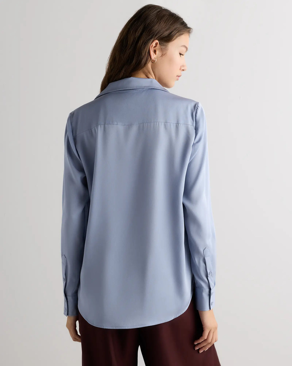 Washable Stretch Silk Notch Collar Blouse - US 1086